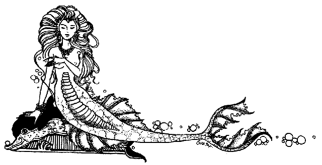 A mermaid sitting on a rock